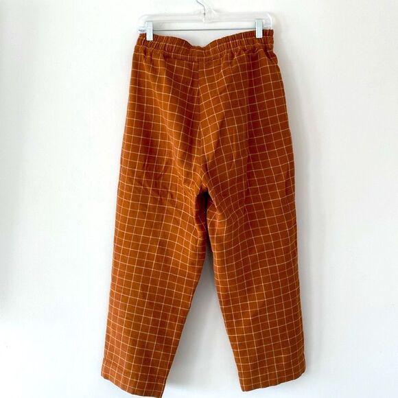 Madewell Brown Wide Legged Checkered Flannels Pants Pockets - Gently Used - Picture 6 of 14